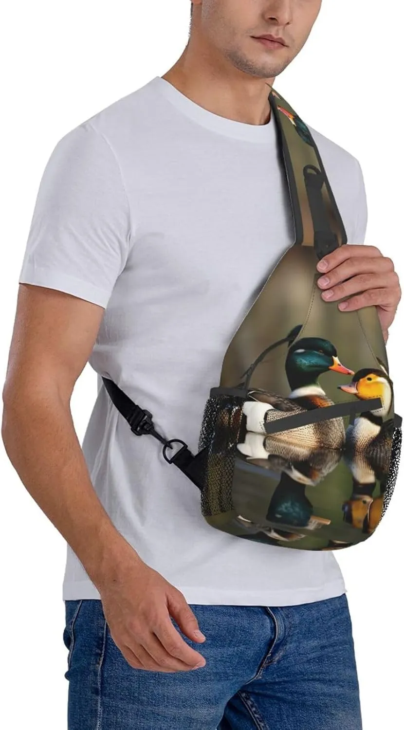 Mallard Ducks High Storage Capacity Chest Bag Diagonally Sling Backpack Crossbody Shoulder Bag For Men Women