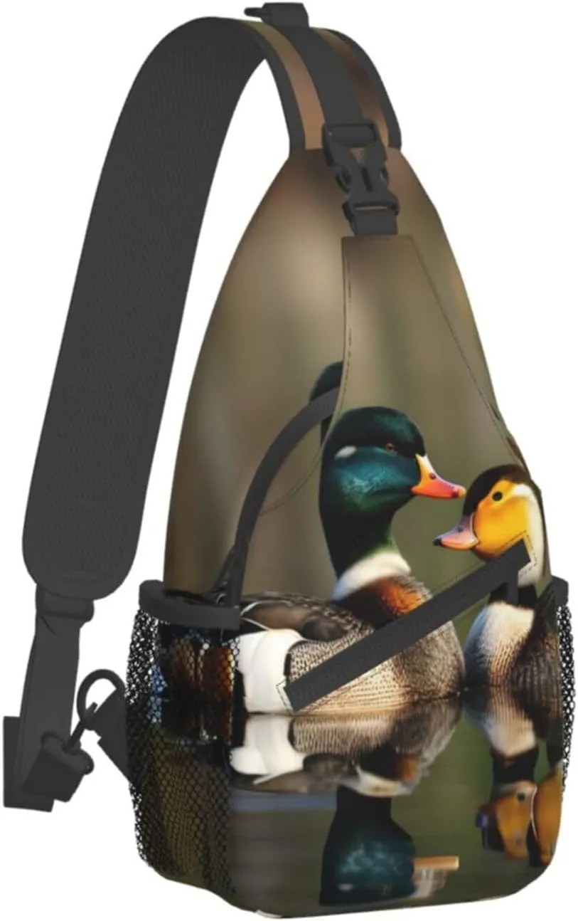 Mallard Ducks High Storage Capacity Chest Bag Diagonally Sling Backpack Crossbody Shoulder Bag For Men Women