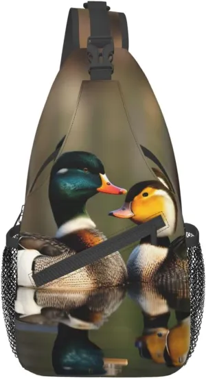 Mallard Ducks High Storage Capacity Chest Bag Diagonally Sling Backpack Crossbody Shoulder Bag For Men Women