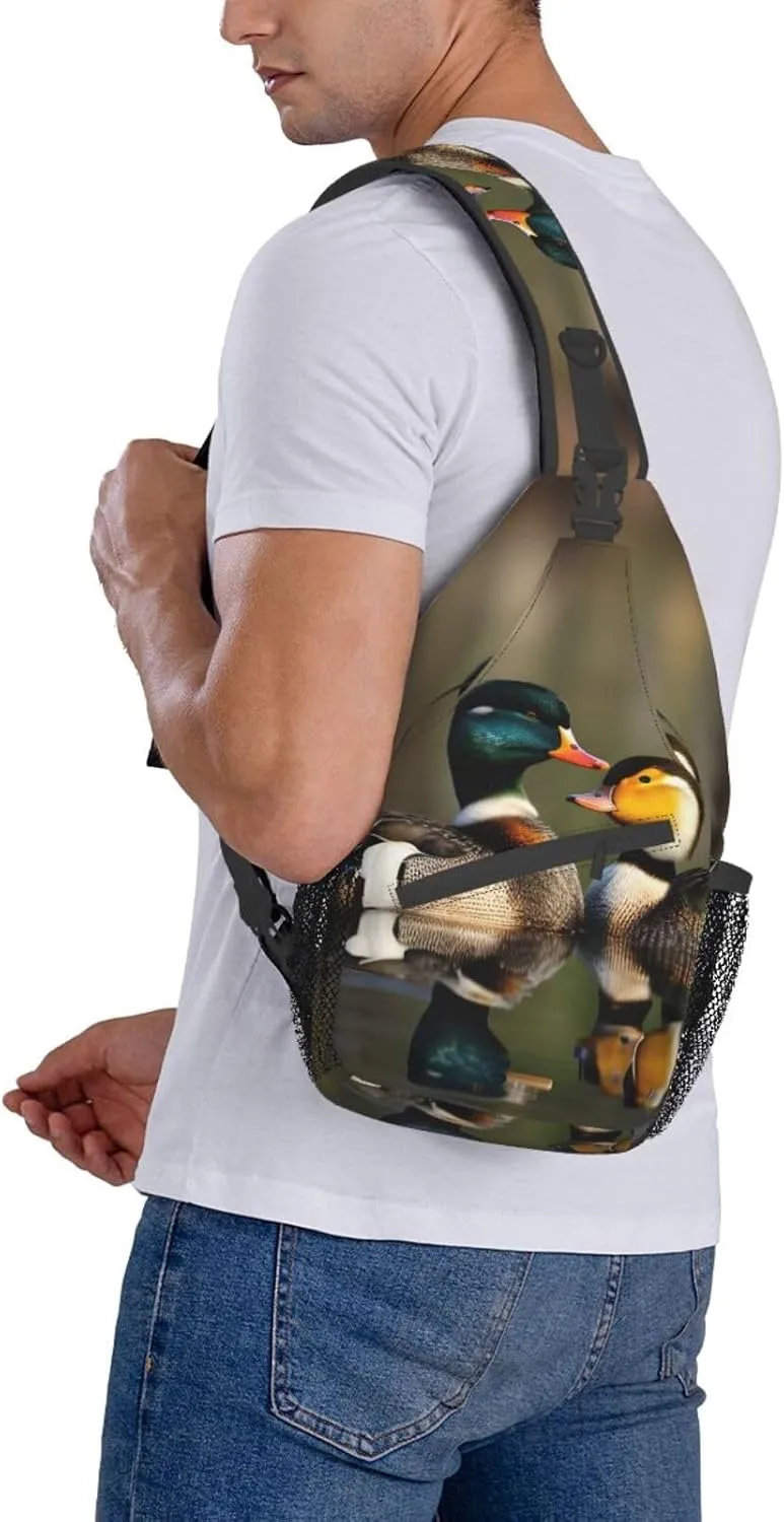 Mallard Ducks High Storage Capacity Chest Bag Diagonally Sling Backpack Crossbody Shoulder Bag For Men Women