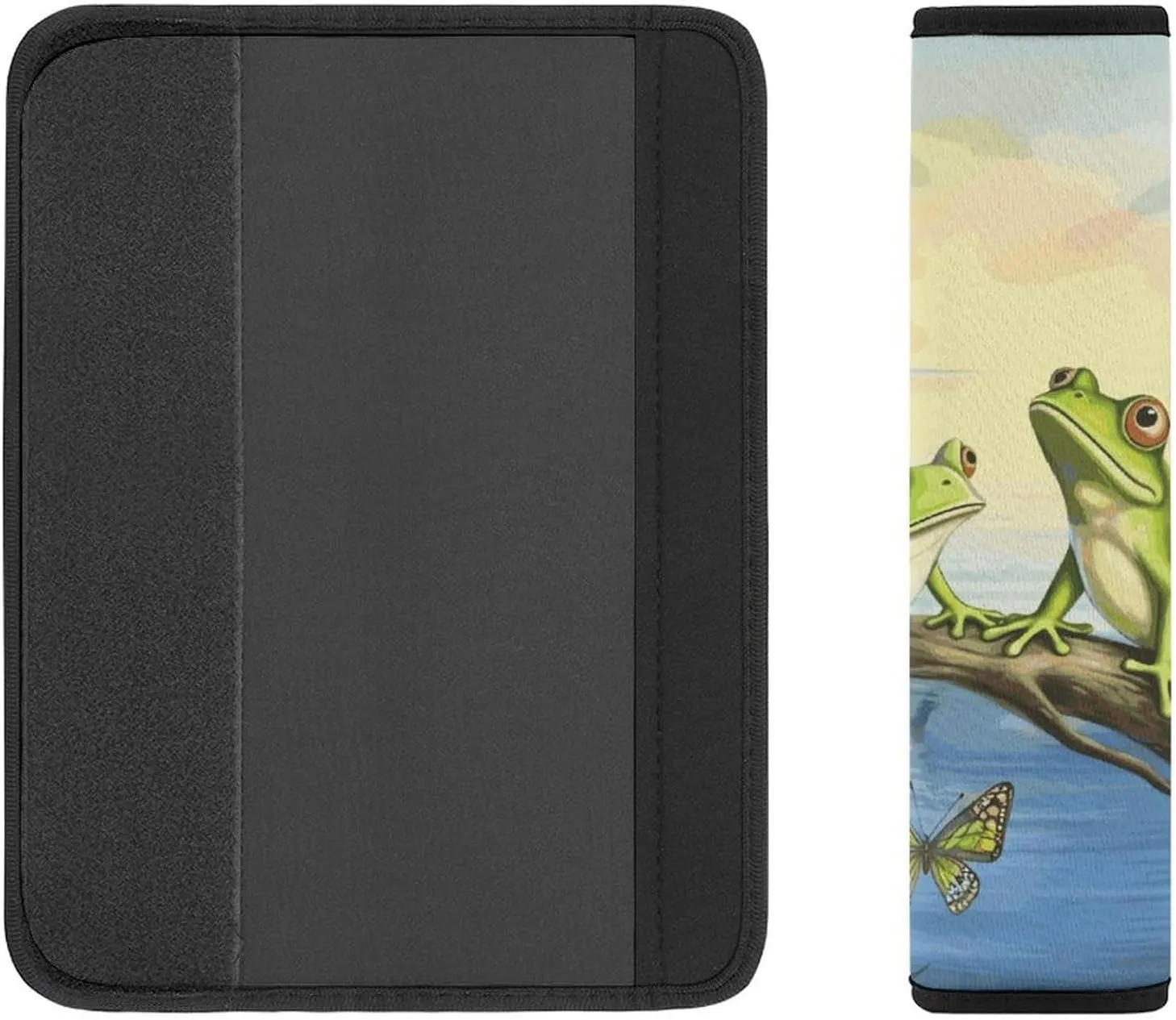 Many Frogs Sing on The Branches Summer Butterflies Lake Water Auto Seat Belt Cover 1PCS Universal Car Seat Belt Shoulder Protector Pad, Protect Your Shoulders And Neck for Car Seat Belt, Shoulder Bag,