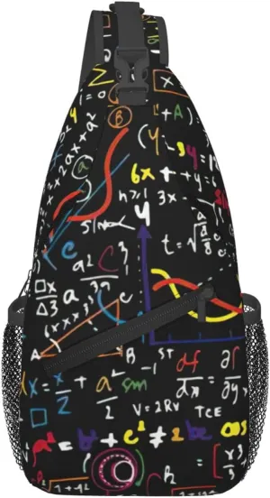 Math Formula print Funny Sling Backpack Unisex Crossbody Shoulder Chest Bag Travel Hiking Daypack
