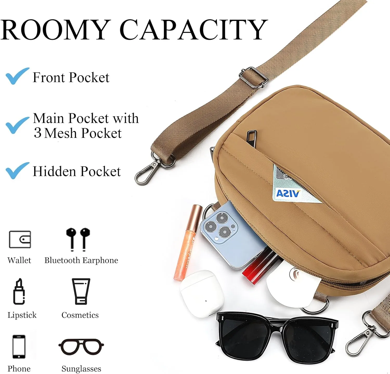 MAXTOP Small Crossbody Bags for Women Belt Bag Fanny Pack with Adjustable Strap