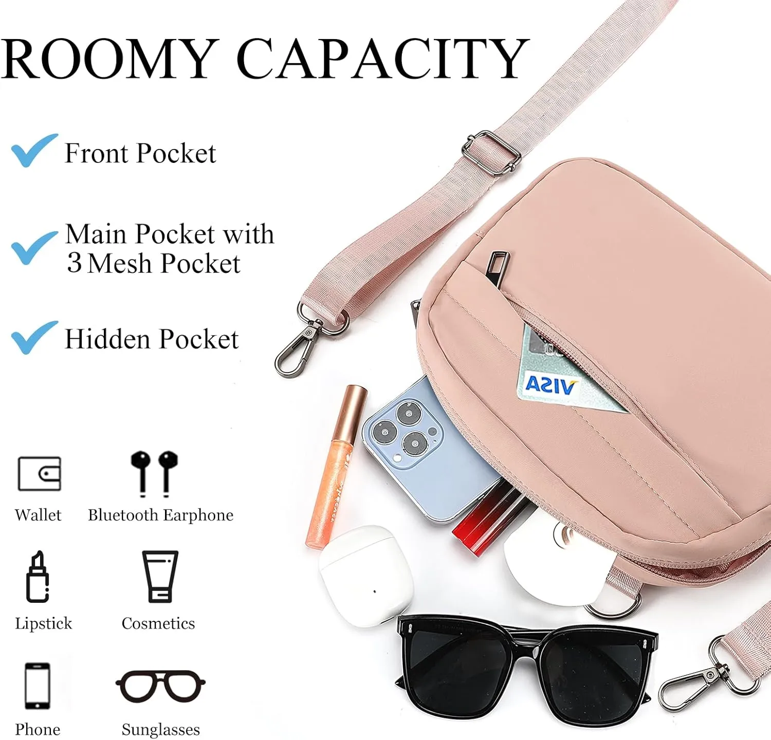 MAXTOP Small Crossbody Bags for Women Belt Bag Fanny Pack with Adjustable Strap