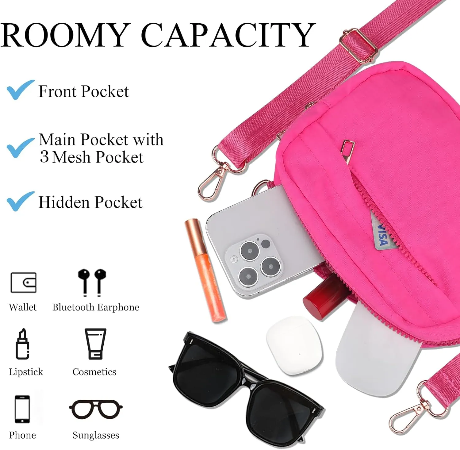 MAXTOP Small Crossbody Bags for Women Belt Bag Fanny Pack with Adjustable Strap