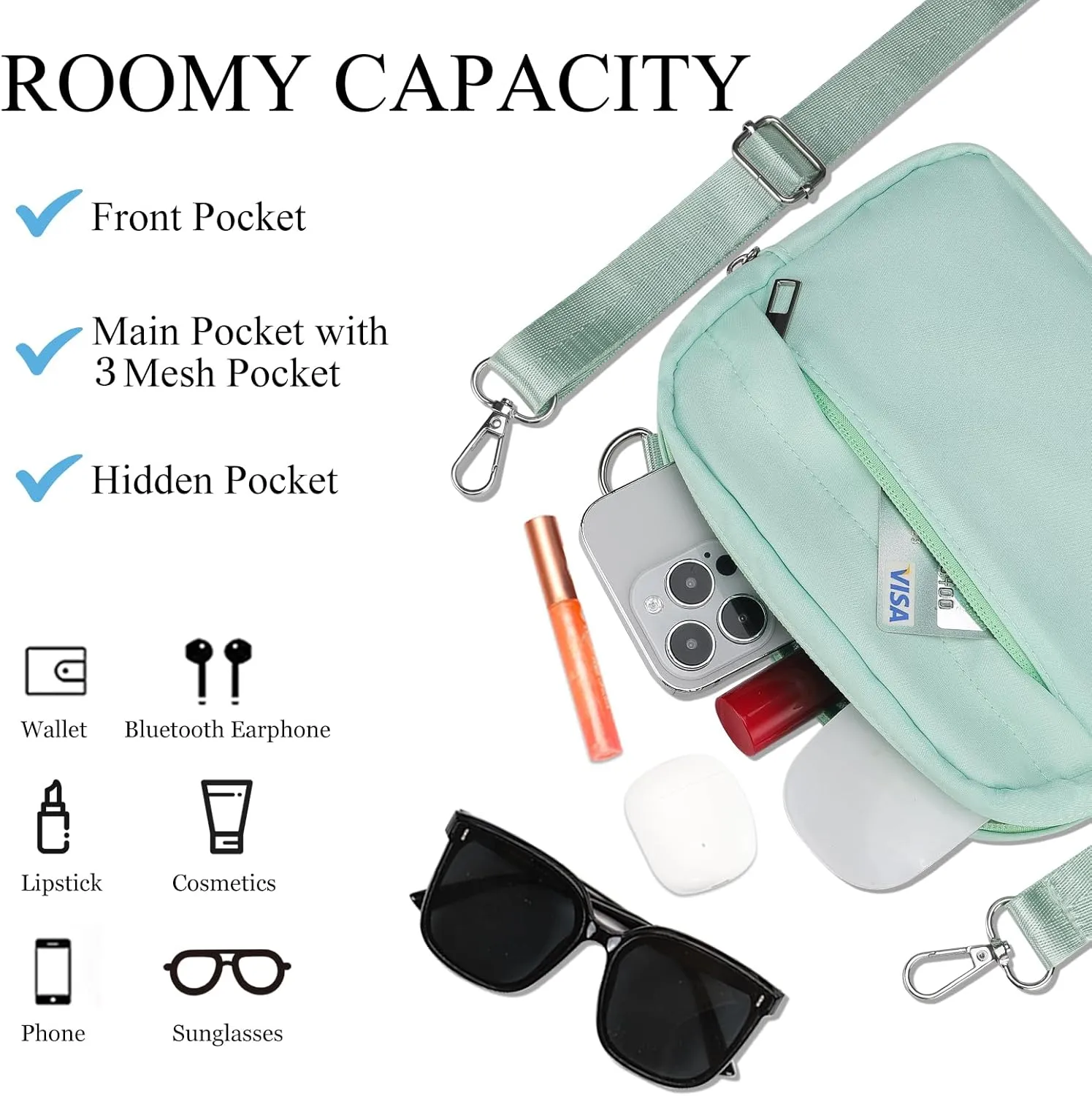 MAXTOP Small Crossbody Bags for Women Belt Bag Fanny Pack with Adjustable Strap