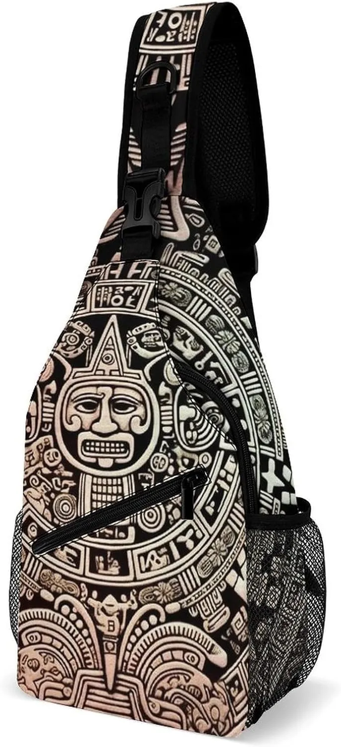 Mayan Calendar End Of The World Crossbody Sling Bag for Men Hiking Backpack Travel Chest Bag Man Purse Shoulder Bags Daypack
