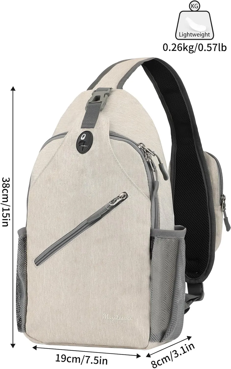 MAYLISACC Sling Backpack, Crossbody Sling Bag, Lightweight Shoulder backpack, Chest bag, Hiking Daybag