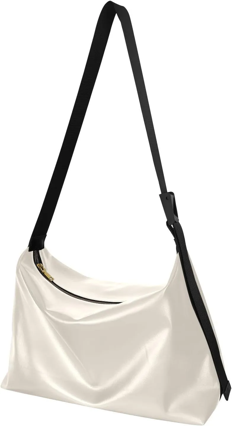 MCHIVER Hobo Shoulder Bag for Women Men PU Leather Crossbody Bag Slouchy Tote Handbags for Working Shopping Traveling
