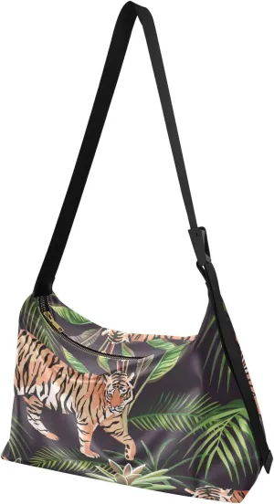 MCHIVER Jungle Tigers Hobo Shoulder Bag for Women Men PU Leather Crossbody Bag Slouchy Tote Handbags for Travel Work