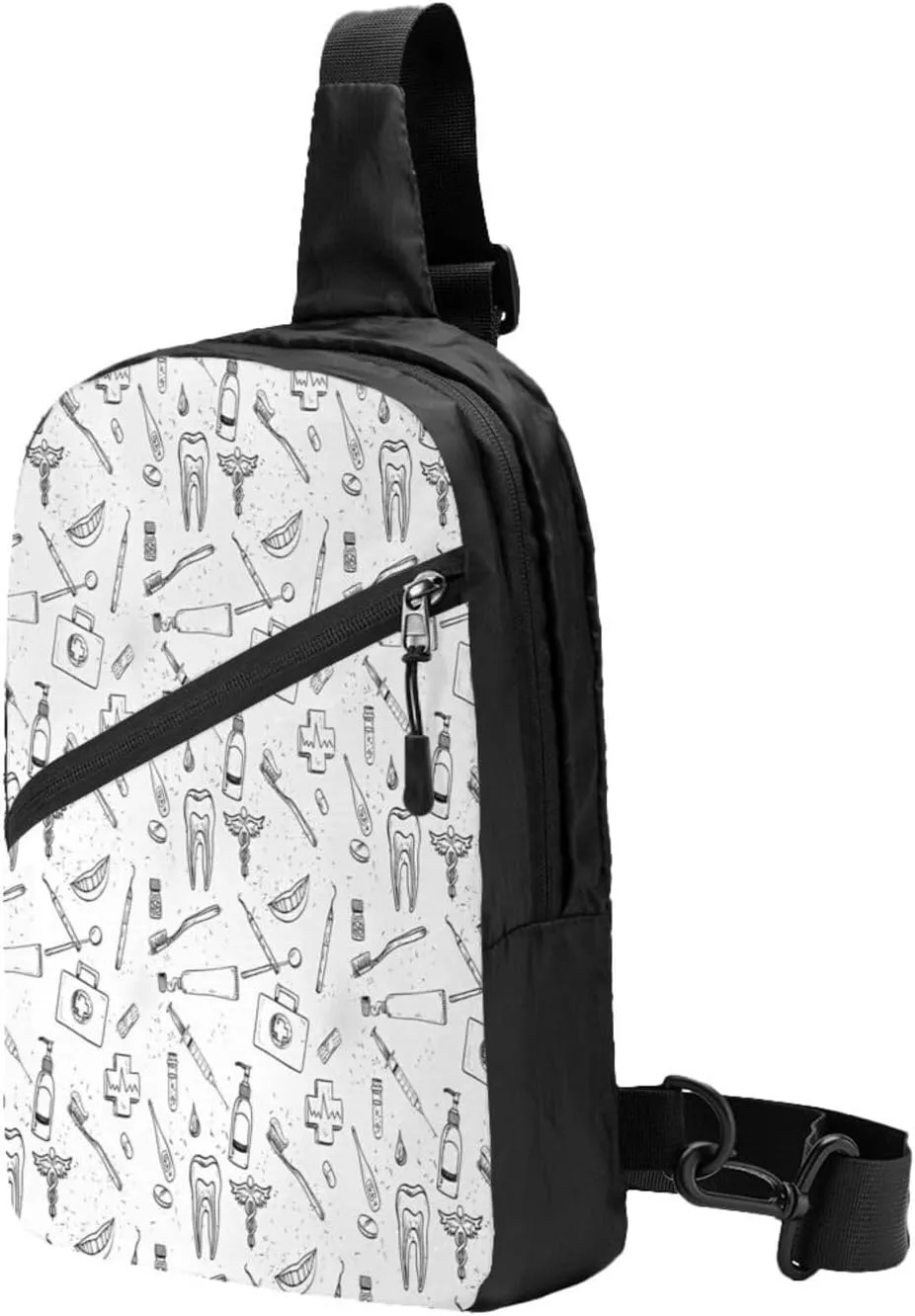 Medical Dental Hygiene Teeth Care Sling Bag for Men Women, Small Crossbody Sling Backpack Shoulder Chest Bag, Anti Theft Travel Hiking Sports