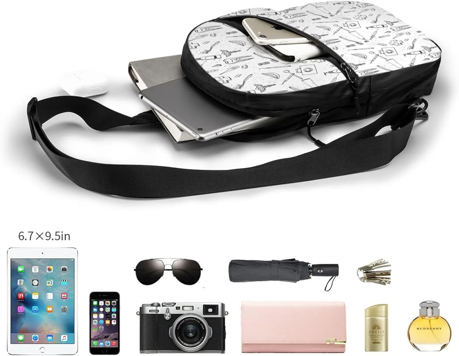 Medical Dental Hygiene Teeth Care Sling Bag for Men Women, Small Crossbody Sling Backpack Shoulder Chest Bag, Anti Theft Travel Hiking Sports
