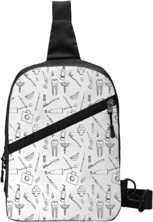 Medical Dental Hygiene Teeth Care Sling Bag for Men Women, Small Crossbody Sling Backpack Shoulder Chest Bag, Anti Theft Travel Hiking Sports