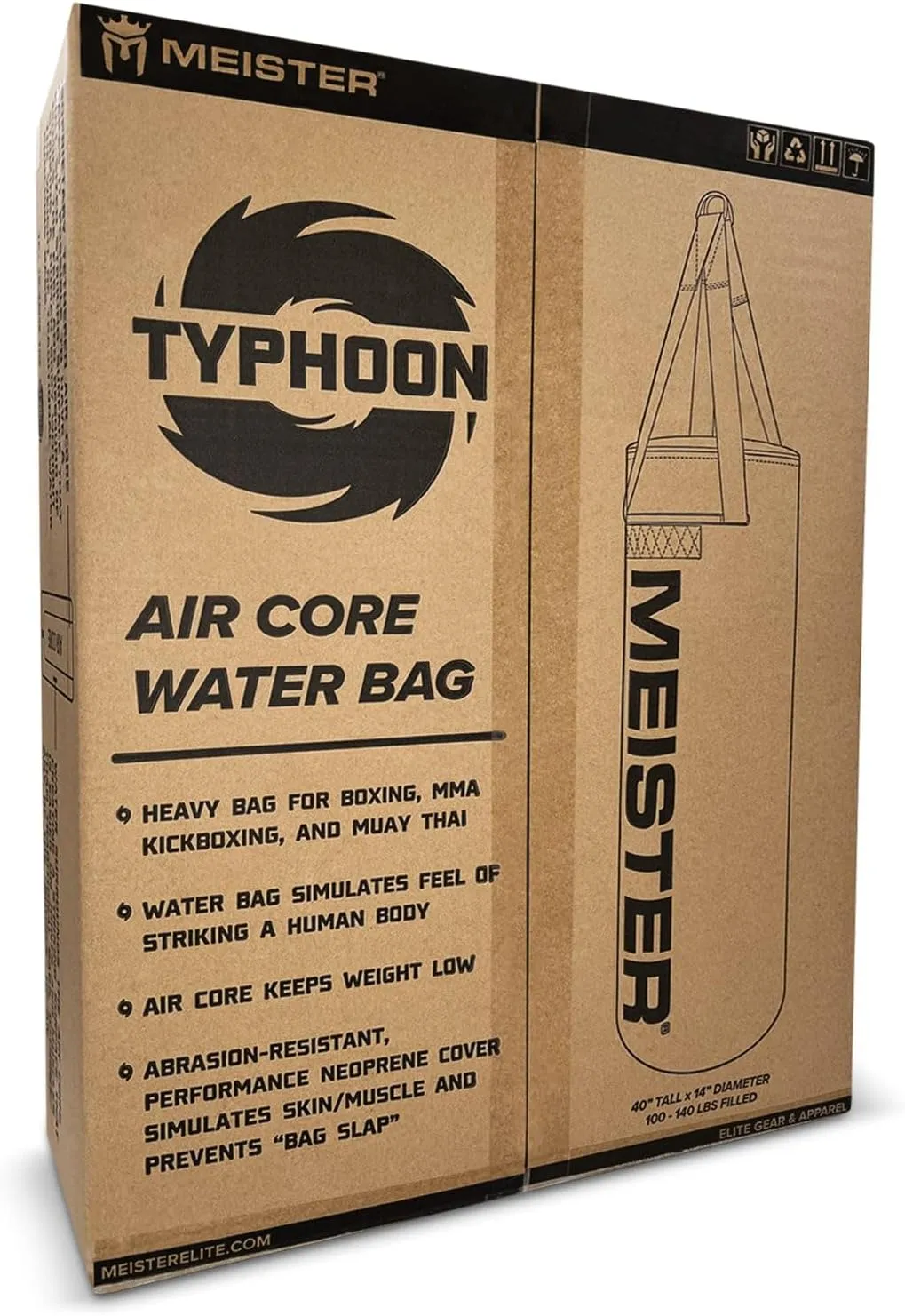 Meister Typhoon Water-Filled Heavy Bag w/Air Core & Neoprene Cover for Boxing & MMA