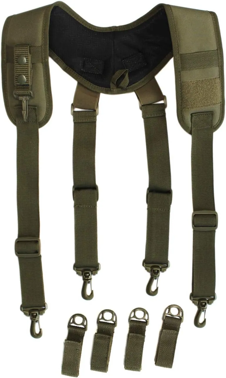 MELOTOUGH Tactical Suspenders for Duty Belt Harness Police Suspenders Duty belt Padded Adjustable Tool Belt Suspenders