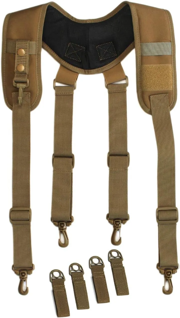 MELOTOUGH Tactical Suspenders for Duty Belt Harness Police Suspenders Duty belt Padded Adjustable Tool Belt Suspenders