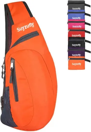 Men Women Foldable Sling Bags Shoulder Chest Backpack Crossbody Daypack for Cycling Walking Hiking