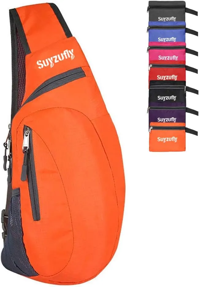 Men Women Foldable Sling Bags Shoulder Chest Backpack Crossbody Daypack for Cycling Walking Hiking