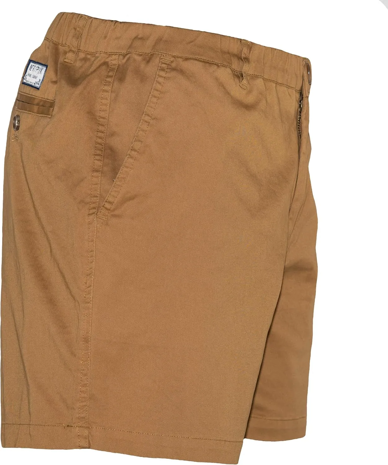 Men's 4" Inseam Elastic-Waist Casual Stretch Short Shorts
