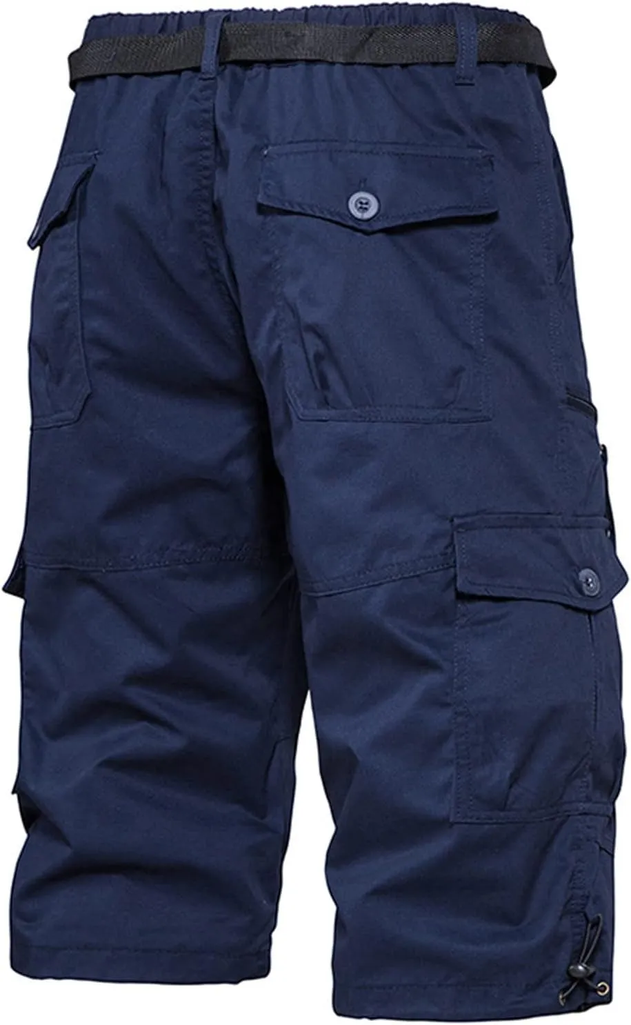 Men's Below Knee Long Shorts, Summer Loose Work Cargo Short Pants Twill Military with Pockets