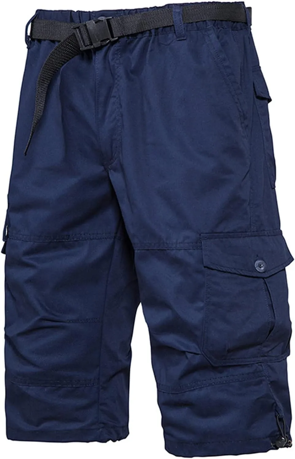 Men's Below Knee Long Shorts, Summer Loose Work Cargo Short Pants Twill Military with Pockets