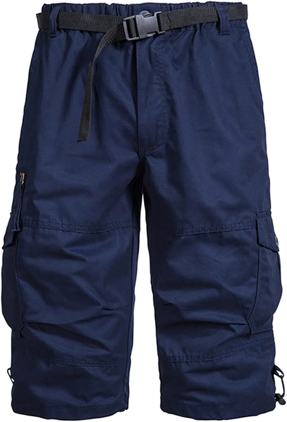 Men's Below Knee Long Shorts, Summer Loose Work Cargo Short Pants Twill Military with Pockets