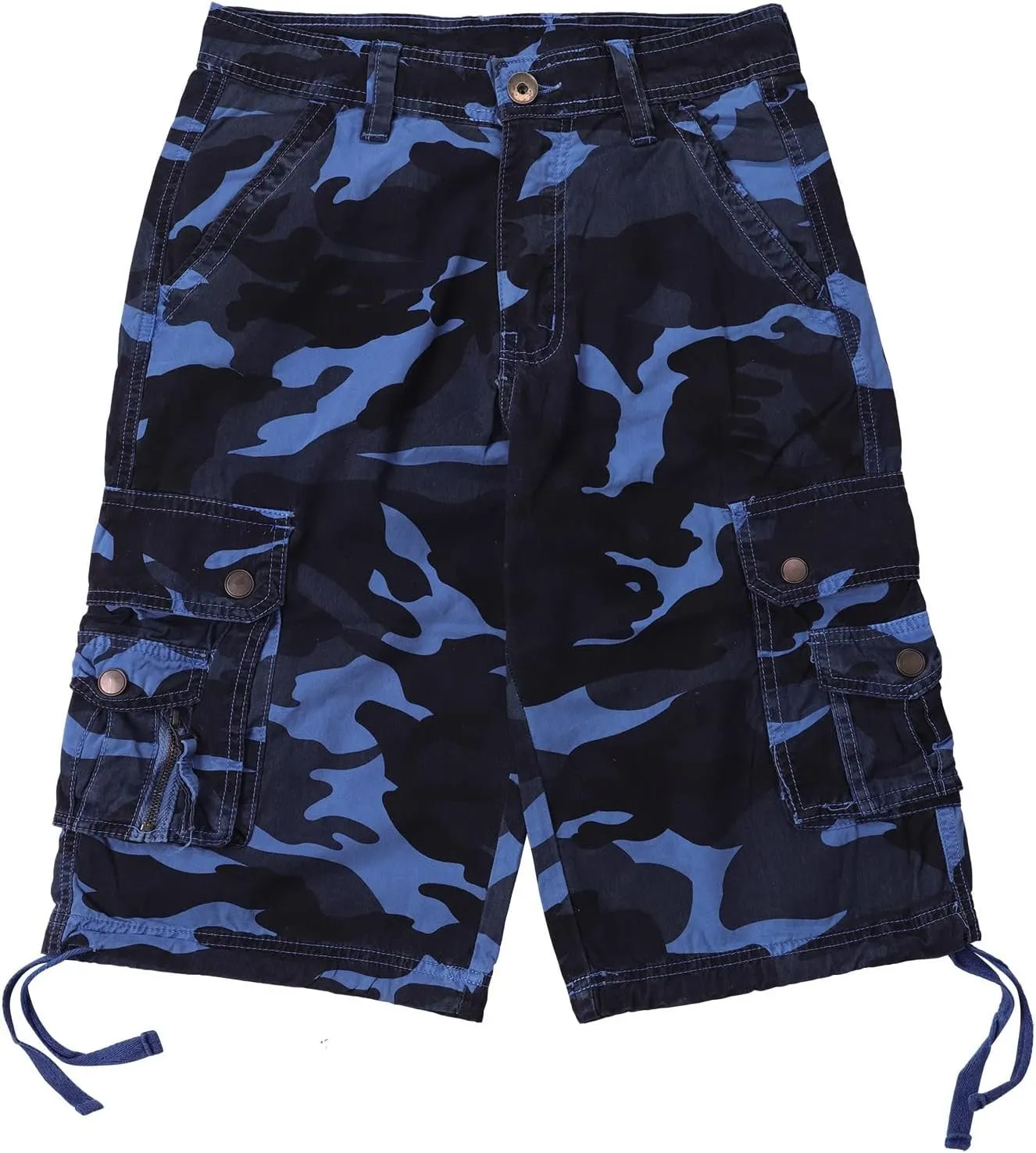 Mens Camouflage Cargo Shorts Big and Tall Classic Fit Multi-Pocket Utility Work Shorts Summer Casual Cotton Shorts
