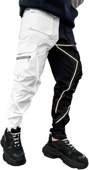 Mens Cargo Pants Hip Hop Techwear Harem Pant Jogger Sweatpants with Pockets Jogging Punk