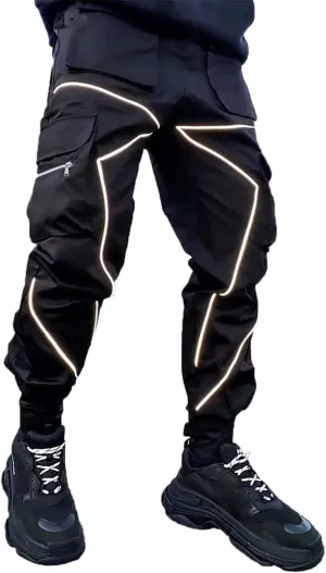Mens Cargo Pants Hip Hop Techwear Harem Pant Jogger Sweatpants with Pockets Jogging Punk