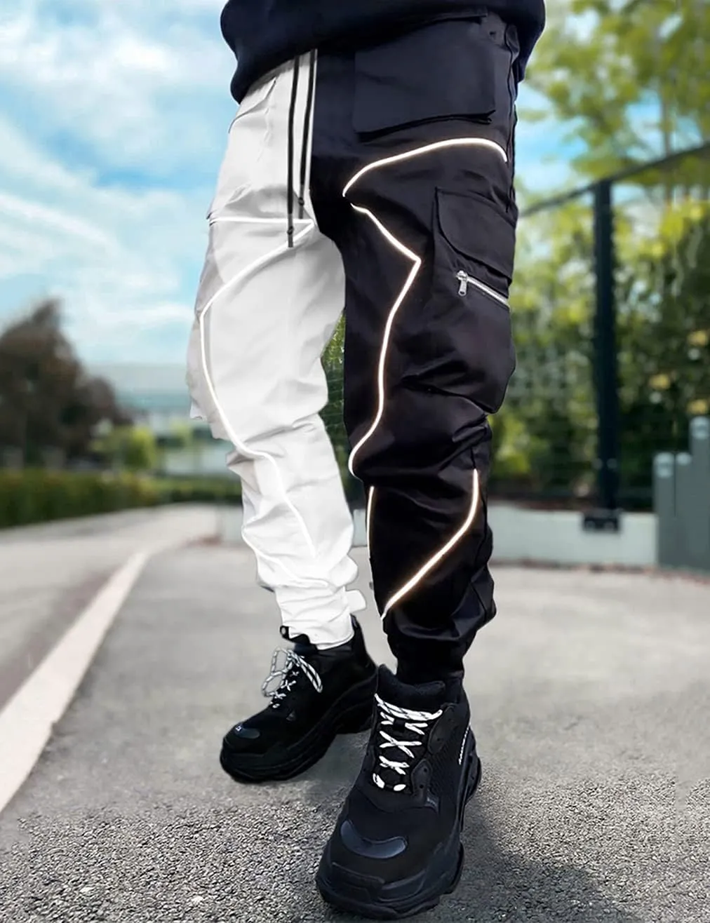 Mens Cargo Pants Hip Hop Techwear Harem Pant Jogger Sweatpants with Pockets Jogging Punk