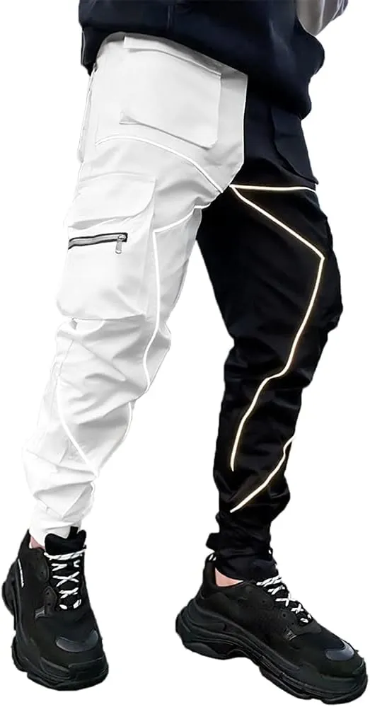 Mens Cargo Pants Hip Hop Techwear Harem Pant Jogger Sweatpants with Pockets Jogging Punk