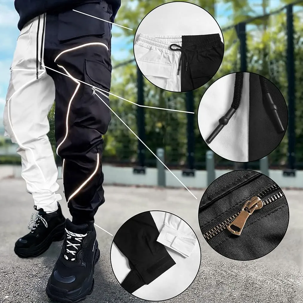 Mens Cargo Pants Hip Hop Techwear Harem Pant Jogger Sweatpants with Pockets Jogging Punk