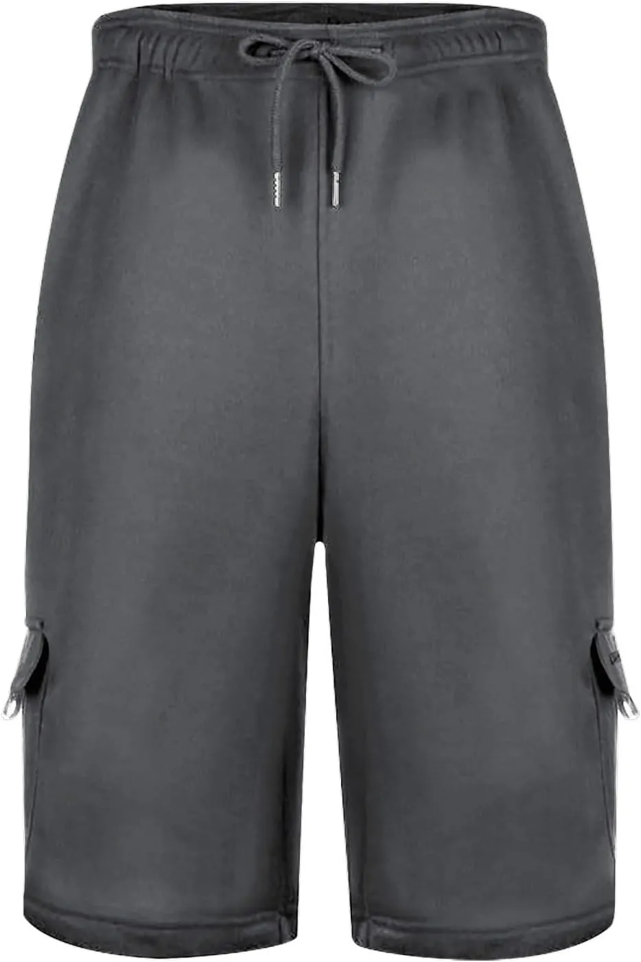 Mens Cargo Shorts Cotton Elastic Waist Casual Shorts Drawstring Athletic Shorts with Multi Pockets