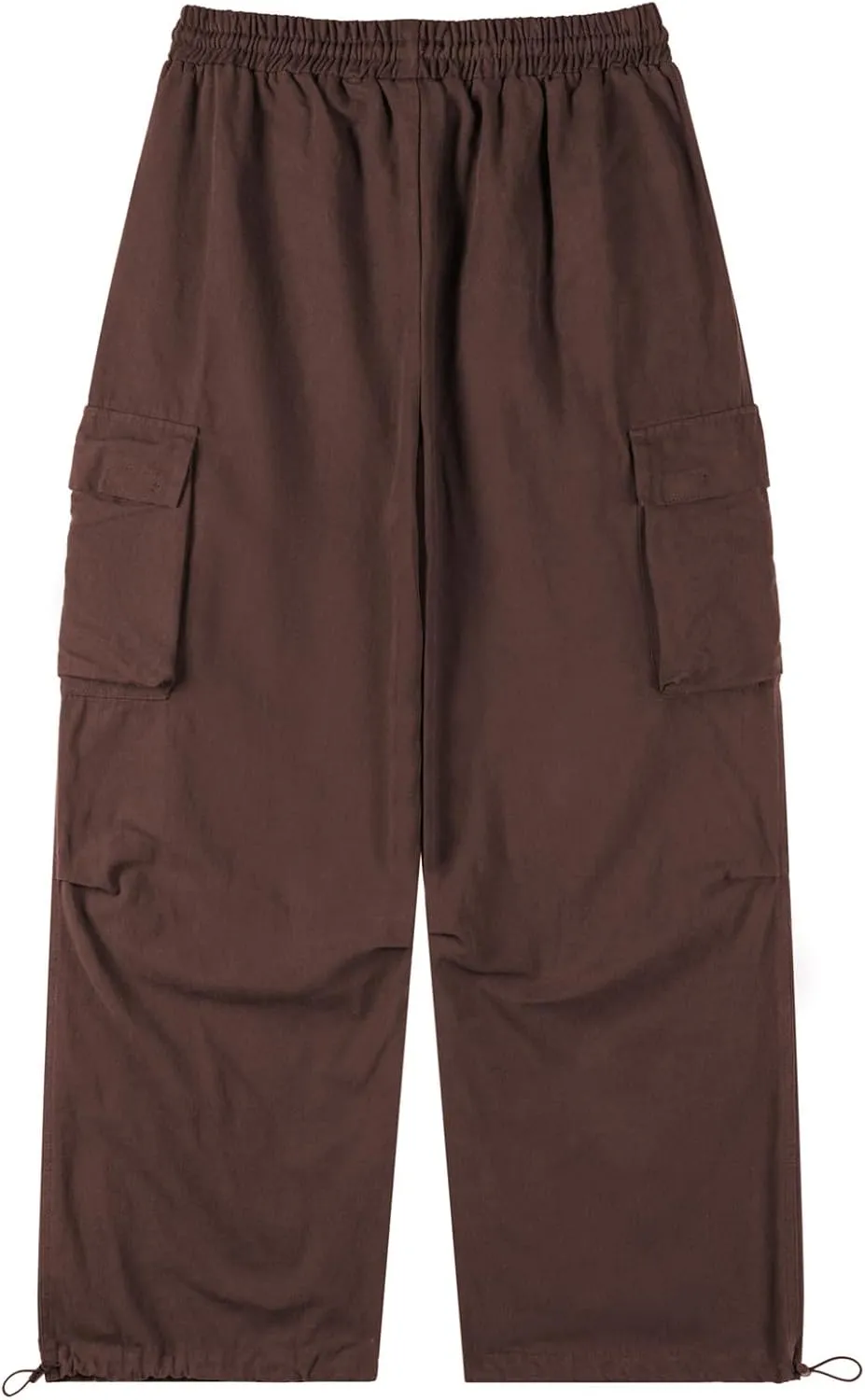 Men's Casual Cargo Pants Elastic Waist Drawstring Street Hip Hop Trousers with Pockets