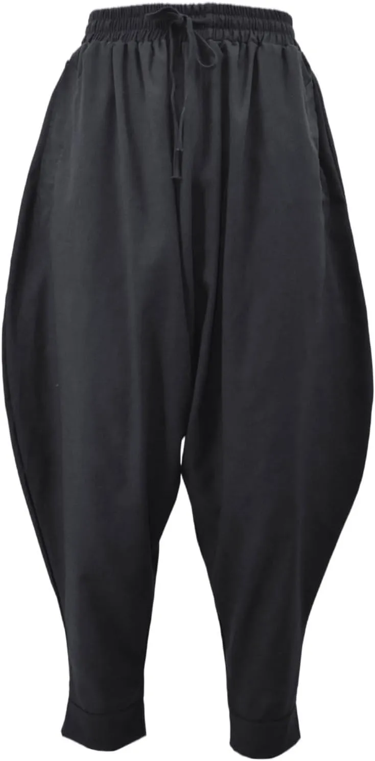 Mens Casual Harem Pants Baggy Elastic Drawstring Waist Aladdin Hippie Pant
