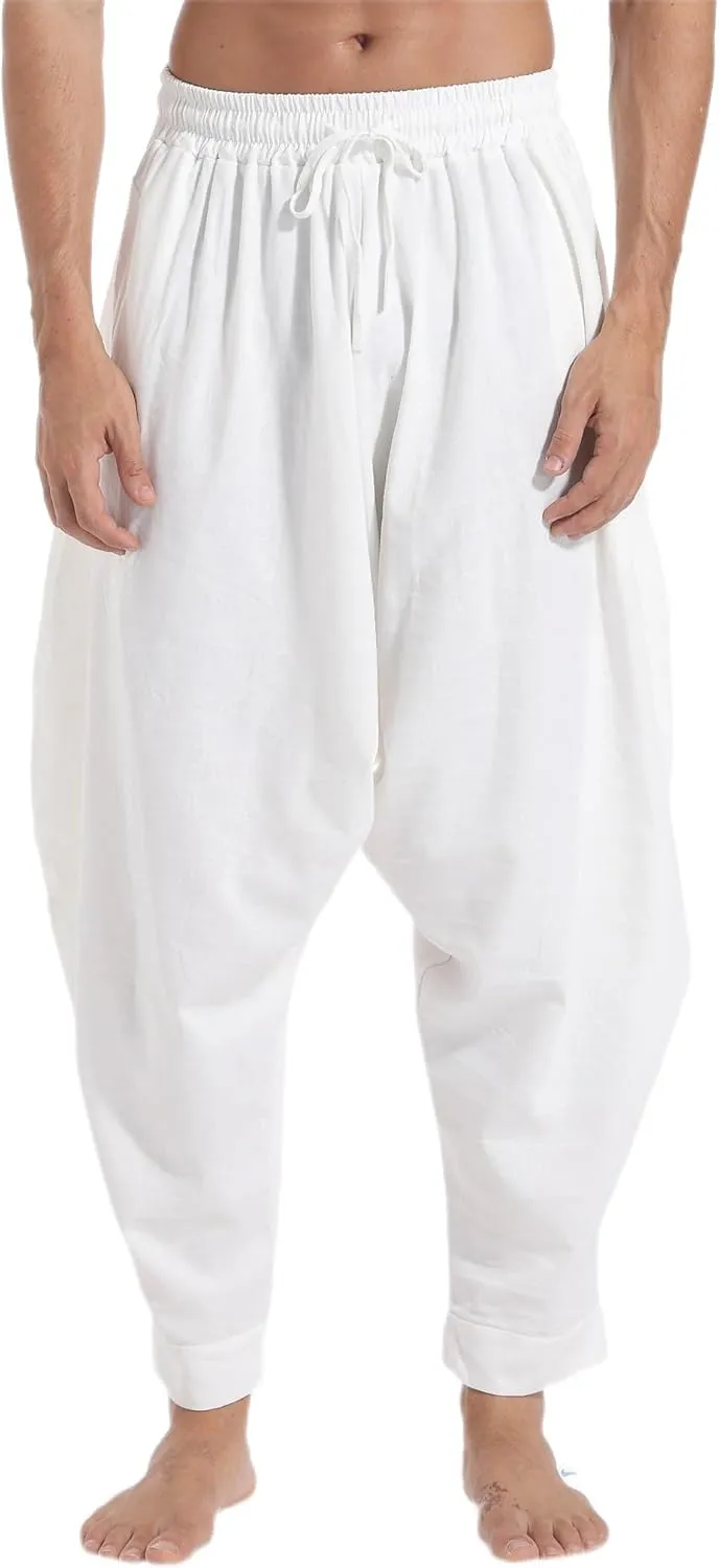 Mens Casual Harem Pants Baggy Elastic Drawstring Waist Aladdin Hippie Pant