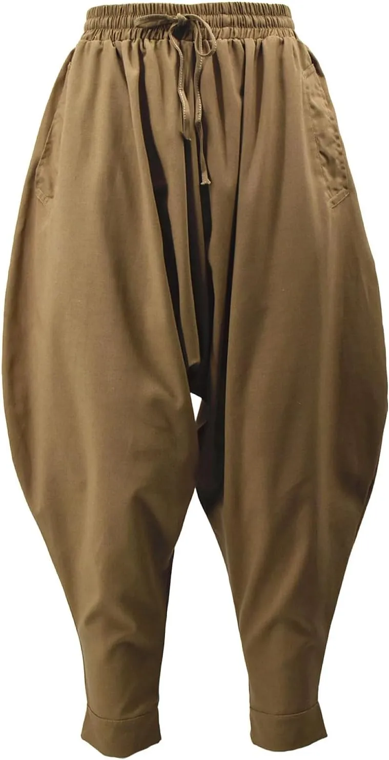 Mens Casual Harem Pants Baggy Elastic Drawstring Waist Aladdin Hippie Pant