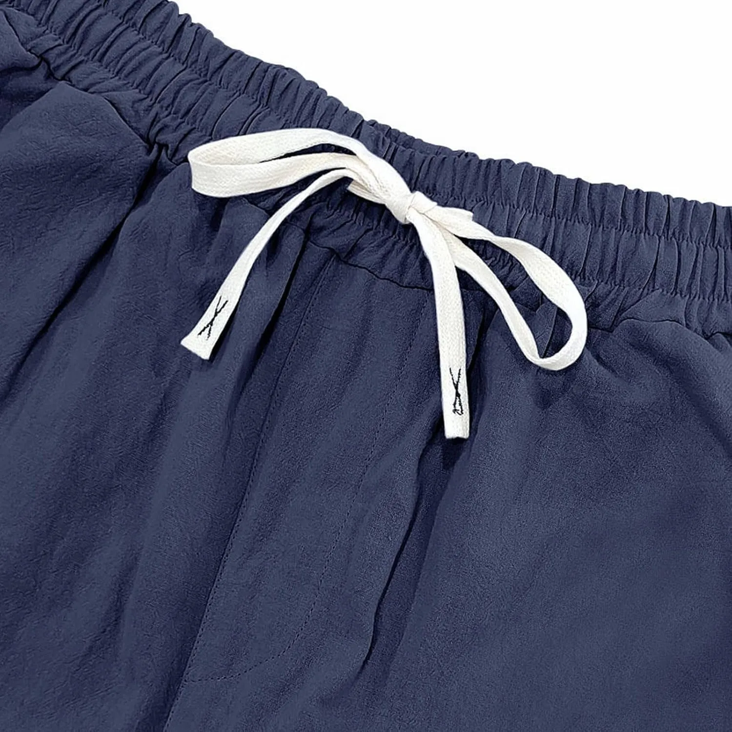 Mens Drawstring Linen Pants Loose Fit Casual Summer Beach Plain Trousers Fashion Outdoor Hiking Camping Wedding Pant