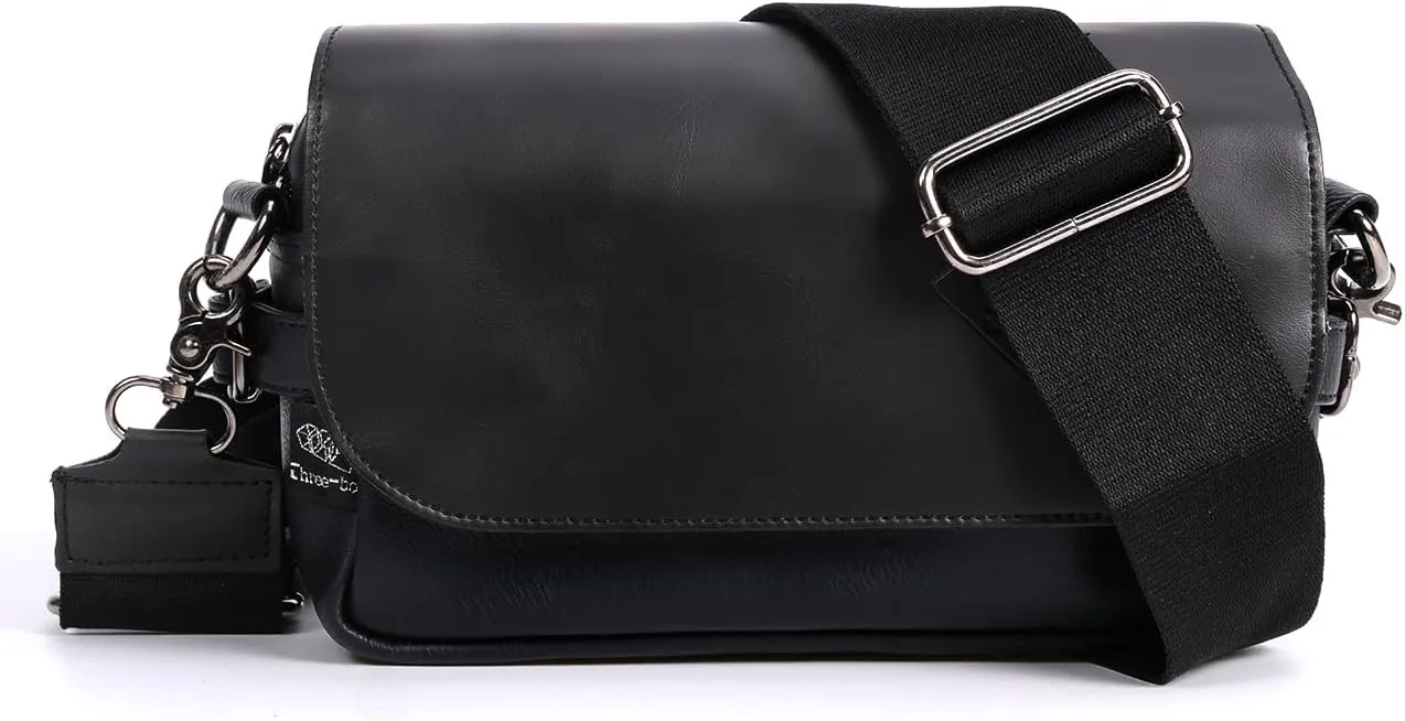 Men's Leather Shoulder Crossbody Bag, Daytime Small Wallet Backpack, Anti-theft Travel Chest Bag with
