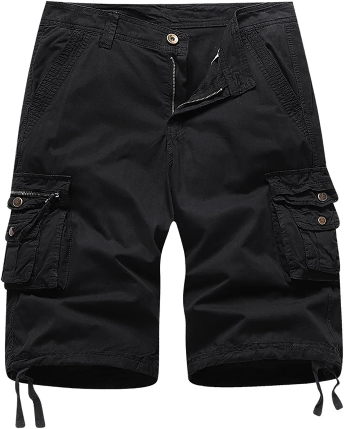 Mens Lightweight Hiking Shorts Loose Fit Solid Cotton Multi Pockets Cargo Shorts Big and Tall Plus Size Work Shorts