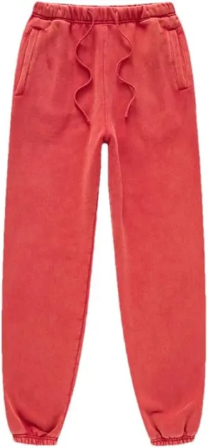 Men's Retro Fleece Sweatpants Elastic Waist Loose Fit Casual Solid Joggers Pants