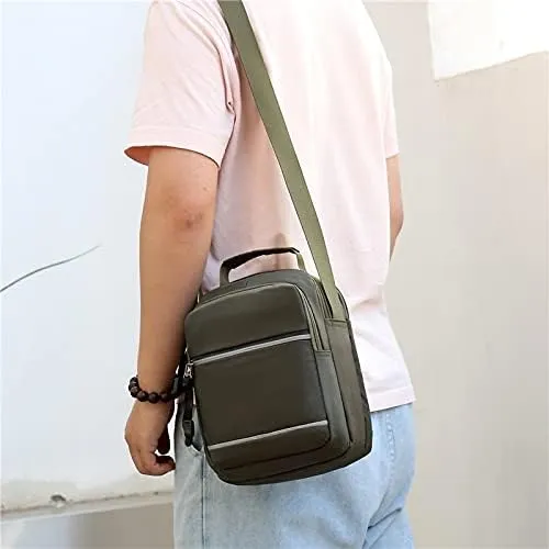 Men's Shoulder Bags Oxford Crossbody Bags for Men Outdoor Multifunction Travel Waterproof Phone Shoulder Bag(Green)