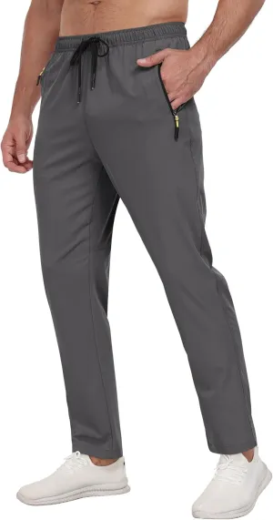 Men's Sweatpants Lightweight Workout Pants with Zipper Pockets Elastic Waist Athletic Pants for Men Exercise Jogging Hiking