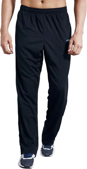 Men's Sweatpants with Pockets Open Bottom Athletic Pants for Jogging, Workout, Gym, Running, Training