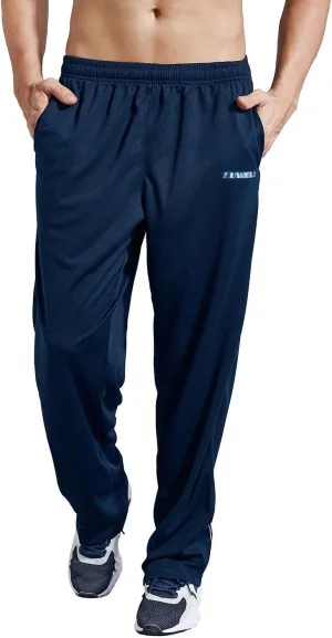 Men's Sweatpants with Pockets Open Bottom Athletic Pants for Jogging, Workout, Gym, Running, Training