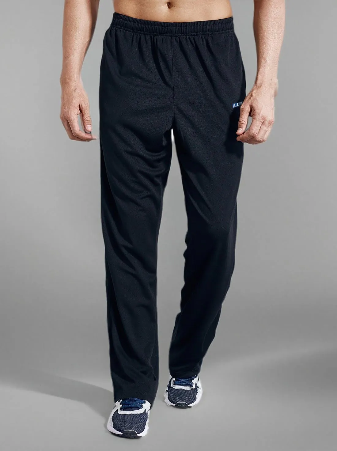 Men's Sweatpants with Pockets Open Bottom Athletic Pants for Jogging, Workout, Gym, Running, Training