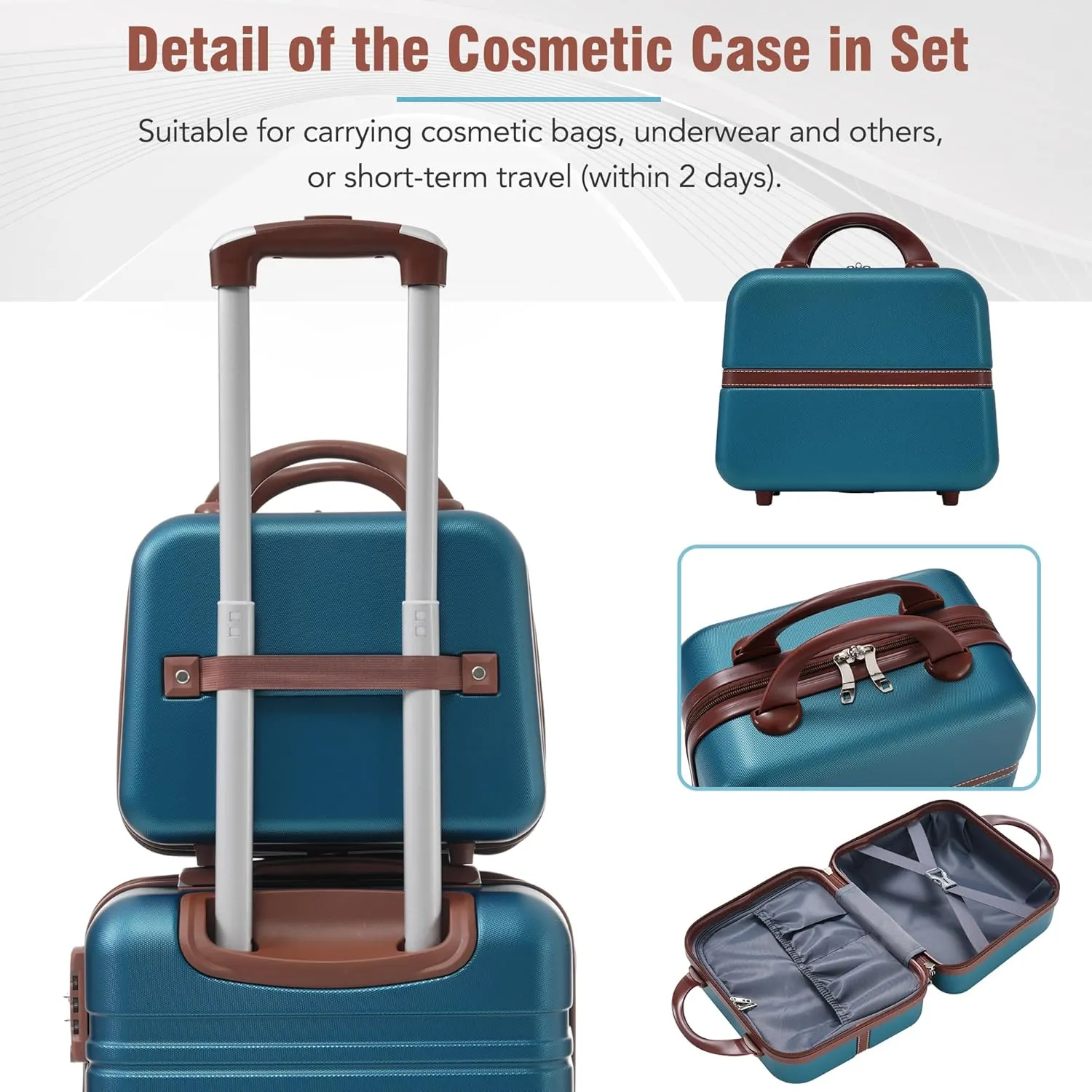 Merax Suitcase Hardshell Clearance for Women Carry On Luggages, Blue, 4-Piece Set