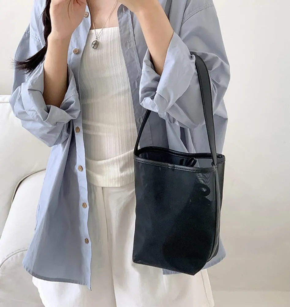 Mesh Beach Bag Women Bucket Bags Shoulder Handbag Crossbody Purses Summer Aesthetic Beach Tote Handbag with Extra Purse