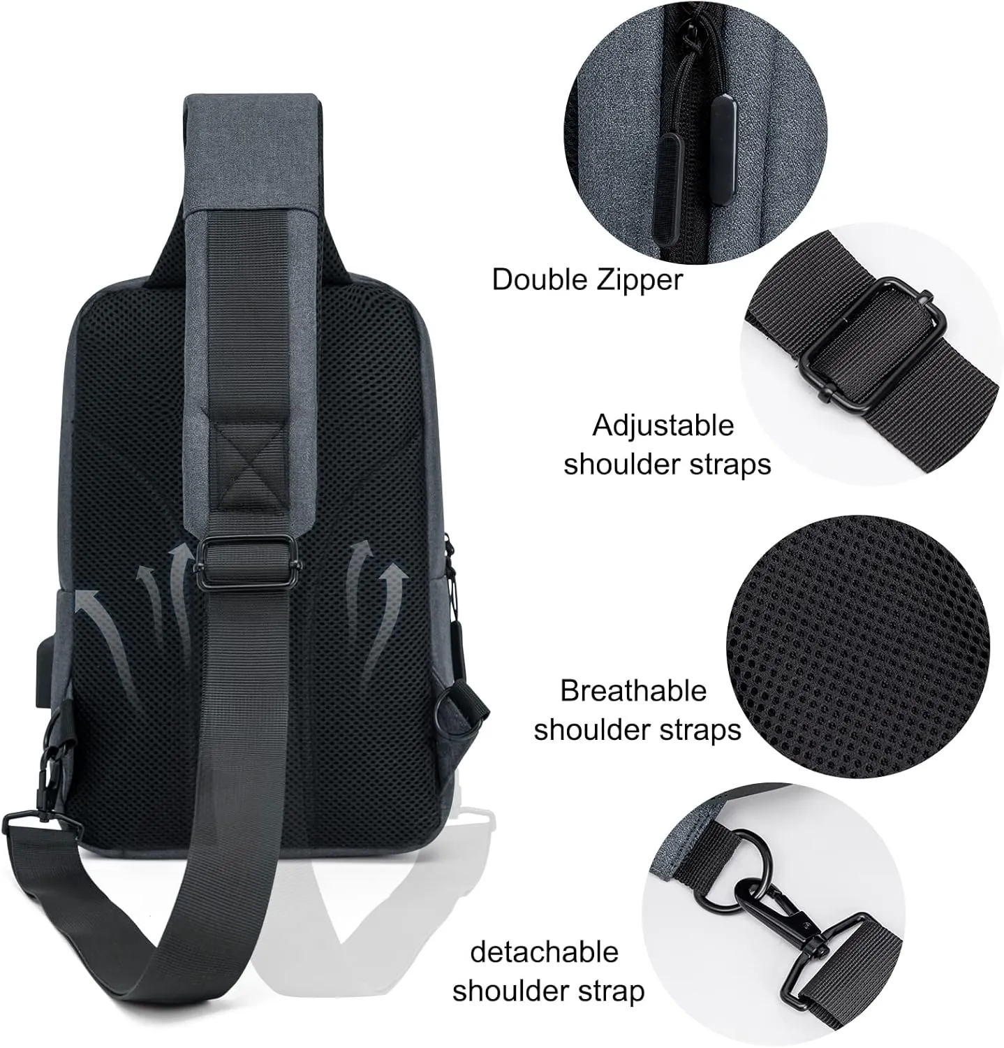 Messenger Bag Sling Bag Crossbody Shoulder Bag for Men Women Travel Work Satchel Bags