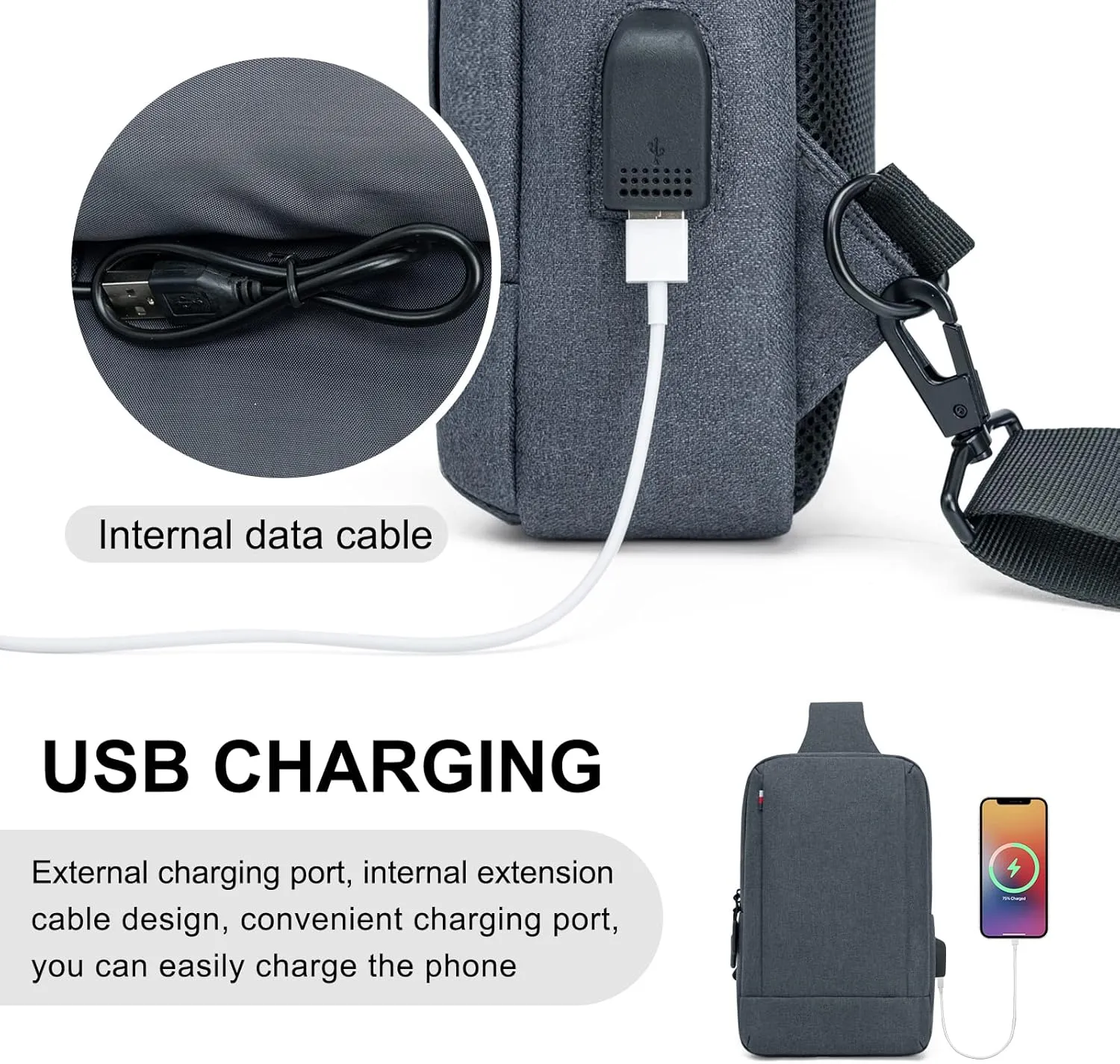 Messenger Bag Sling Bag Crossbody Shoulder Bag for Men Women Travel Work Satchel Bags